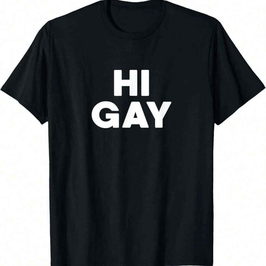 Sarcastic Saying Funny LGBT Pride H Omosexual Hi Gay T-Shirt - Black - View 1