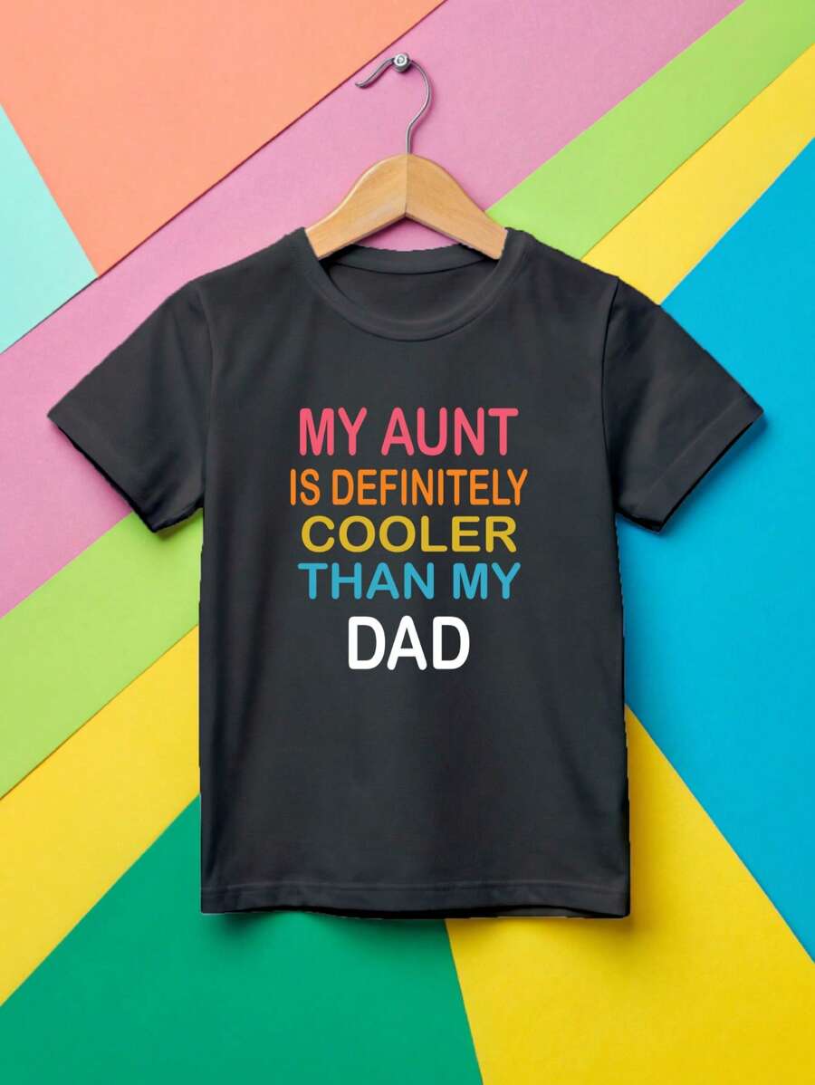 My Aunt Is Definitely Cooler Than My Dad Shirt, Funny Auntie Lover Kids Tee, Baby Shower Baby Bodysuit, Gift For Niece And Nephew, Gift From Aunt. UA-1181