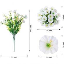 4pcs Artificial Flowers Outdoor Decoration, 7-Pronged Fake Bindweed, 1pc With 21 Flowers, UV-Resistant Artificial Plant Shrubs, Multi-Color, Suitable For Garden, Porch, Window, Balcony, Yard, Flower Bed, Planter, Wedding Decor Easter