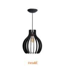 Round Wood Luxury Ceiling Chandelier Lamp Pendant Living Room Kitchen Wall Light - 黑色 - 查看 4