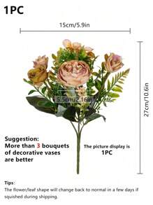 1pc/3pcs Romantic Silk Peony& Hydrangea Bouquet Artificial Flowers Centerpieces,Plastic Flowers Handheld Flower Arrangement For Wedding/Home/Bedroom/Living Room/Table Decoration/Bride's Bouquet/Mother's Day