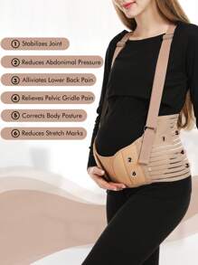 1pc Breathable Elastic Comfortable Back Support Maternity Belly Band With Detachable Shoulder Strap, Suitable For Pregnancy And Postpartum Recovery, Machine Washable, Ideal For Daily Wear & Gift