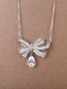 1 PC Romantic 925 Sterling Silver Cubic Zirconia Pendant Necklace Party Jewelry For Women Fine Jewelry - 1# - View 4