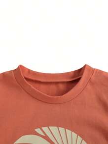 Toddler Baby Boy Clothes Set Pattern Printing Two-Pieces Shorts Set Infant Boys O-Neck Short Sleeve T-Shirt Tops + High Waist Shorts Set Summer Outfit - Màu Khaki - Xem 6