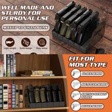 Gun Rack For Pistol, Soft Foam Pistol Holder For Gun Safe, Cabinet, Storage, Handgun Stand Organizer Accessories With Gun Slots.Handgun Rack Stand Display Holder - Black - View 3