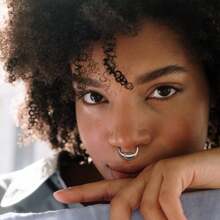 SENLANSP 1-3 pièces Anneau de septum, anneau de nez, anneau de lèvre, spirale d'hélix d'oreille, bijoux de piercing corporel de style européen en acier inoxydable 8/10mm avec design de lune et d'homme âgé, convient comme cadeau de vacances - boucles d'oreilles - Voir 5