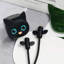 1pc Case Compatible With Apple 20w Charger UK Standard Protective Case Cute Carton Cat Compatible With Iphone 13/14/15/16 Data Cable Protection Cable Protector, Charger Protector