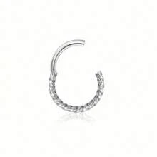 BESTEEL 1PC 16G Septum Clicker Inel din oțel inoxidabil 316L Septum Inel CZ Opal Cartilage Helix Tragus Hoop Cercei Daith Segment cu balamale Clicker Inel Zirconiu Inele pentru nas Cerc 10MM Bijuterii piercing nas