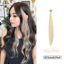 20 hebras de 20 pulgadas de extensiones de cabello sintético multicolor de Kanekalon con punta en I y queratina, para piezas de cabello, Día de San Patricio