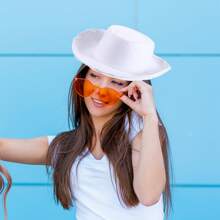 Small Size Western Cowboy Hat, Essential For Parties, Costume Parties, And Masquerades - White - View 5