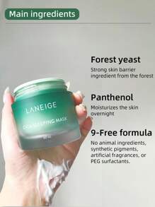 Laneige K-Beauty 60ml Cica 睡眠面膜，隔夜面膜，低过敏性，发酵森林酵母提取物，积雪草苷，舒缓压力肌肤，增强屏障功能，改善干燥、发红、强化肌肤，保湿，镇静