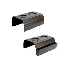 Kit 2 Cup Holder Tray And Control Holder Mat For Sofa Armrest - Rust Brown - View 1