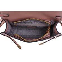 Belt Lock Medium Flap Shoulder Bag In Vegan Leather