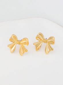 水钻蝴蝶结耳钉，适合日常佩戴