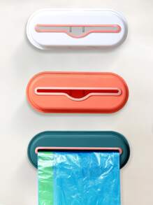 1pc No-Drill Garbage Bag Holder, Wall Mounted Portable Kitchen Storage Box For Storing Trash Bags, Super Sticky - Multicolor - View 8