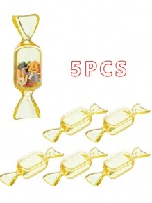 10 piezas Cajas de regalo para fiestas con forma de caramelo, organizador de anillos con tapa, contenedor de plástico para caramelos lindo, estuche de exhibición para joyería DIY, accesorios para Navidad, boda, fiesta y viaje