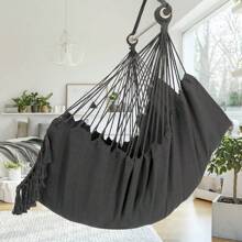Y- Stop Hammock Chair Hanging Rope Swing Chair, Max 500 Lbs, 2 Seat Cushions Included, Removable Steel Spreader Bar With Anti-Slip Rings, Hardware Kit-For Indoor Or Outdoor(Dark Grey) - A-dark Grey - View 6