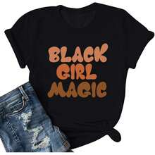 Magic Shirts Afro Women Queen Tshirts Inspirational Hip Hop Music Concert Tees - Black - View 1