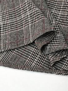 EARO法式复古设计高端时尚百搭格子高腰百褶长款优雅通勤A字裙，秋冬新款收腰个性优雅舒适毛呢格子伞裙 - 彩色 - 查看 6