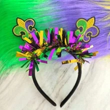 1pc Fashion Carnival Sequin Headband In Green, Yellow, Purple, Party Headpiece For Masquerade, Suitable For Everyday Wear - Carnival Headband - View 2
