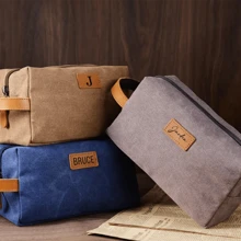 1pc Customized Men's PU Toiletry Bag, Travel Bag, Groomsman Shaving Kit Bag, Makeup Bag, Team Building/Party Wash Bag, Storage Bag, Valentine's Day For Holiday/ Vacation, For Outdoors/Outings/Travel/Hiking/Stadium/Sports/Climbing, For Business/Commute/Work/Office - Multicolor - View 5