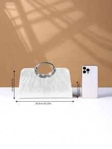 Pochette de soirée métallique à paillettes, brillante, glamour, élégante, décorée de strass, idéale pour les fêtes, les mariages, les dîners, les banquets, idéale pour les fêtes, les mariages, les bals, les dîners/banquets. Cadeau idéal pour les femmes.