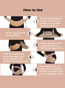 1pc Breathable Elastic Comfortable Back Support Maternity Belly Band With Detachable Shoulder Strap, Suitable For Pregnancy And Postpartum Recovery, Machine Washable, Ideal For Daily Wear & Gift