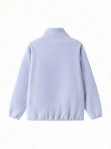 Balabala Unisex Young Girl Anti-Static Fleece Jacket, Parent-Child Outerwear For Spring & Autumn - Pink Purple - View 5