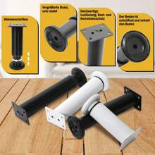 Cecaylie Set Of 4/8/12 Furniture Feet, Table Legs, Base Foot, Table Foot, Furniture, Black, Height Adjustable - 黑色 - 查看 6