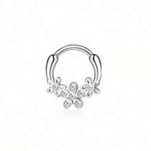 BESTEEL 1PC 16G Septum Clicker Inel din oțel inoxidabil 316L Septum Inel CZ Opal Cartilage Helix Tragus Hoop Cercei Daith Segment cu balamale Clicker Inel Zirconiu Inele pentru nas Cerc 10MM Bijuterii piercing nas