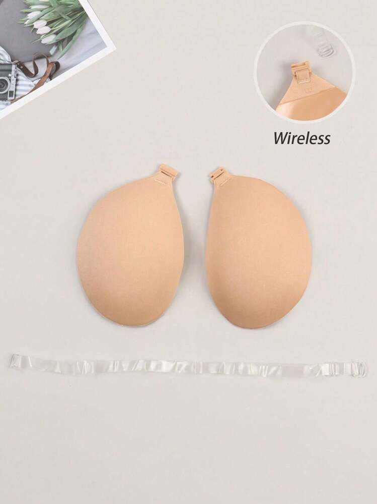 Reggiseno push-up lavorato a maglia senza spalline per donne con adesivi invisibili per sollevare il seno, può essere abbinato con abiti senza schienale - Cachi - Visualizzare 5