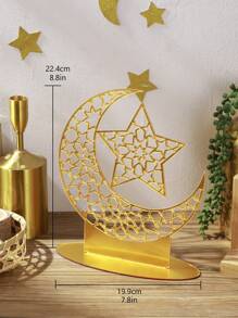 1 pièce Décoration de bureau en étoile acrylique dorée et croissant de lune - Hauteur 22,4 cm/8,8 pouces, Diamètre de la base 19,9 cm/7,8 pouces - Parfait pour la décoration d'intérieur, les festivals et les occasions spéciales - Cadeau idéal pour les passionnés d'astrologie et les cadeaux de design d'intérieur Anniversaire Remise des diplômes