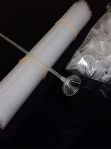 10/20/30/50 件塑料气球固定扣和固定棒，派对用简约透明气球架