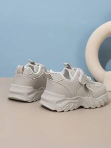 1 双春季儿童运动鞋，男童跑步运动鞋，女童鞋，男童厚底运动鞋 - 米色 - 查看 5