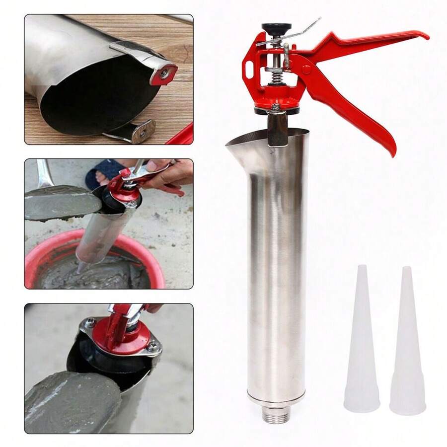 Mortar Grouting Gun Pointing Tile Cement Applicator Caulking Tool With 2 Nozzles - 1 - View 1