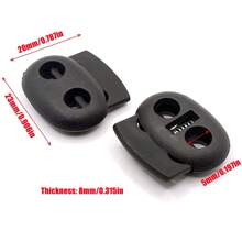 12 piezas/paquete Cordón de plástico con cierre de hole de 5 mm de colores mixtos, clip, ropa deportiva de short - Multicolor - Ver 3