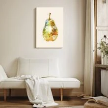 1pc Framed Canvas Poster, Disco Ball Pear Disco Trendy Aesthetic Wall Art Canvas Paintings, Ideal Gift For Bedroom Living Room Corridor, Wall Art, Room Decoration