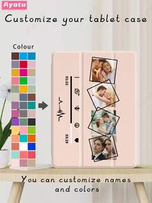 Customized IPad 10th Generation Protective Case, Personalized Leather Cover Compatible With IPad 7/8/9th 10.2", Galaxy Tab S7/S8 11", Tab A7 Lite 8.7", DIY Tablet Protective Shell, Creative DIY Case, Kids, Family, Pets Customized Gift For Birthday, Anniversary, Christmas, New Year, Back To School - Multicolor - View 4