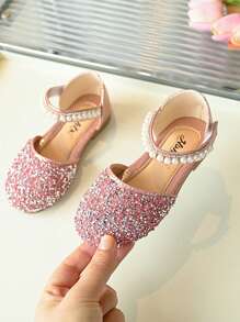 2025 Spring New Kids Crystal Princess Shoes, Girls' Soft Bottom Fashion Dress Shoes - Pink - View 6