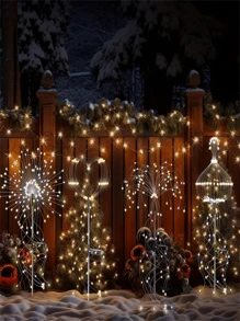 1pc Outdoor Solar Plug-In Fireworks Light, Solar Decorative Light, 8 Modes Of Outdoor Decorative Lawn Light, Suitable For Courtyard, Passage, Party Decoration