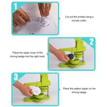 Máquina para hacer botones, 100 juegos, máquina para presionar botones con insignias para regalar a la familia, 58 mm/2,28 pulgadas - Verde - Ver 5