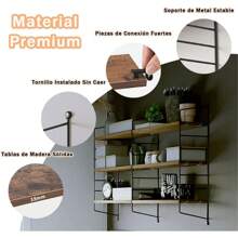 Estantes Flotantes de Pared, Repisas Flotantes para Decoración, Estanteria Flotante para Recamara, Dormitorio, Sala de Esta, Cocina, Oficina, Baño, Libros, Negra - Verde militar - Ver 4