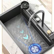 Fregadero De Cocina De Acero Inoxidable Con Accesorios 80x45 - Negro - Ver 3