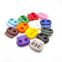 12 piezas/paquete Cordón de plástico con cierre de hole de 5 mm de colores mixtos, clip, ropa deportiva de short - Multicolor - Ver 2