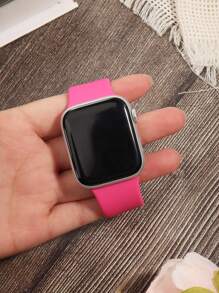 Dây đeo thể thao tương thích với Apple Watch 38mm 40mm 41mm 42mm 44mm 45mm 46mm 49mm dành cho nam nữ, dây đeo bằng nhựa mềm silicon tương thích với Apple Watch Series 10 9 8 7 6 5 4 3 2 1 Ultra SE - Hồng - Xem 5