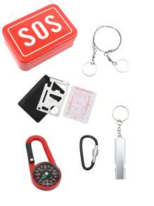 Bộ dụng cụ sinh tồn ngoài trời 9 món, Bộ dụng cụ sinh tồn khẩn cấp, Thiết bị sinh tồn trong tự nhiên - nhiều màu - Xem 9