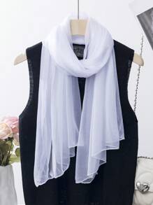 1 件女士优雅纯色网眼透明围巾，轻盈透气配饰 - 彩色 - 查看 3