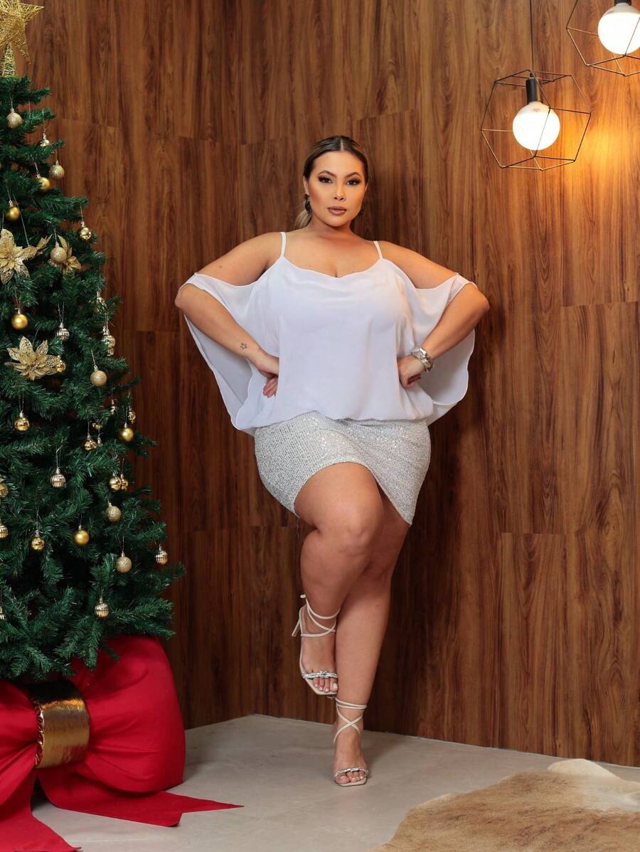 Plus Size Dresses - 白色 - 查看 1