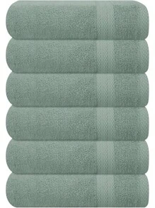 Ultra Soft 8-Piece Towel Set -% Ring Spun Cotton, 2 Oversized Bath Towels 27x54, 2 Hand Towels 16x28, 4 Wash Cloths 13x13 - Daily Use, Hotel & Spa - Olive Green, Luxury Towel Set - 出口 - 查看 1