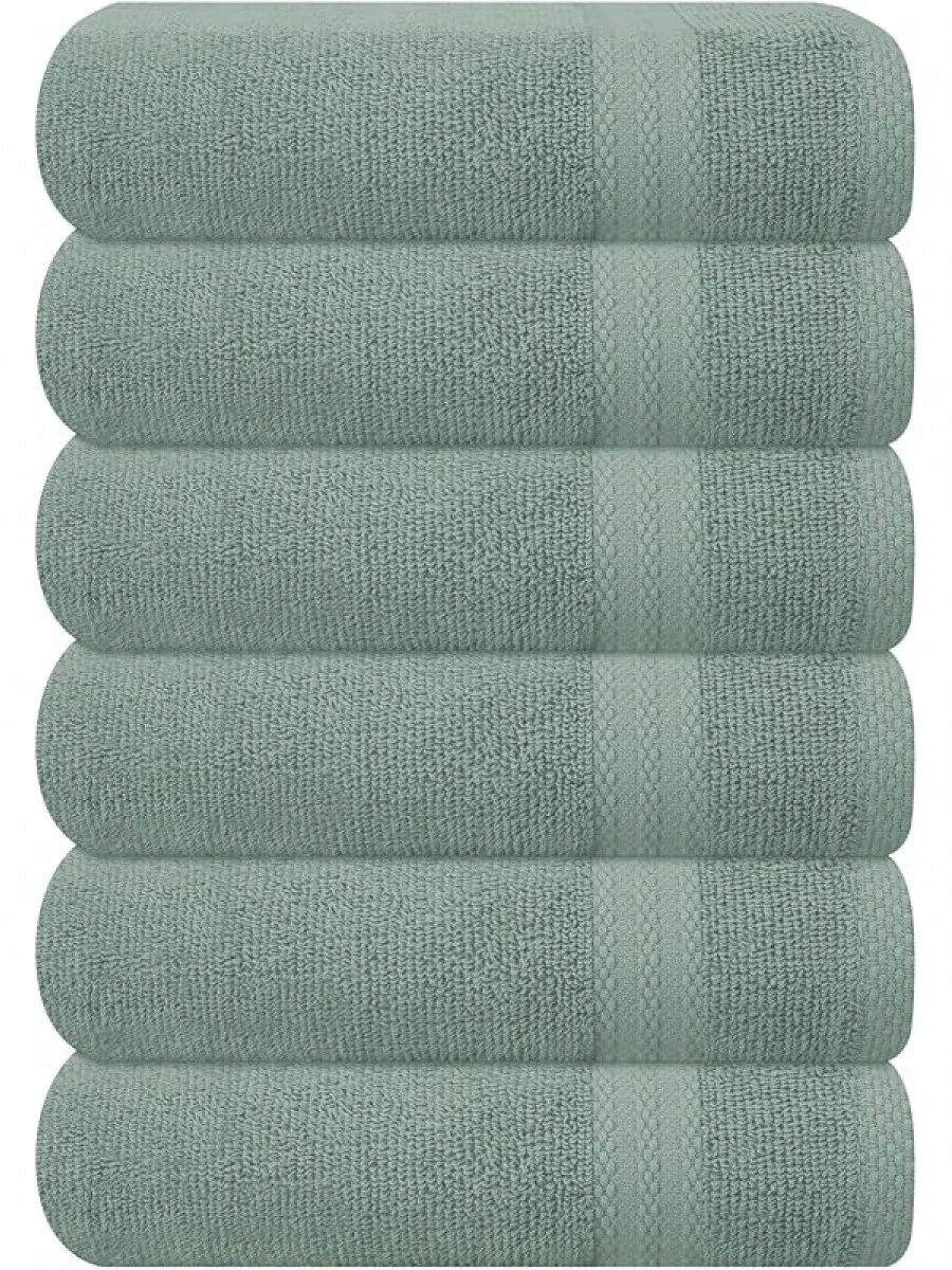 Ultra Soft 8-Piece Towel Set -% Ring Spun Cotton, 2 Oversized Bath Towels 27x54, 2 Hand Towels 16x28, 4 Wash Cloths 13x13 - Daily Use, Hotel & Spa - Olive Green, Luxury Towel Set - 出口 - 查看 1